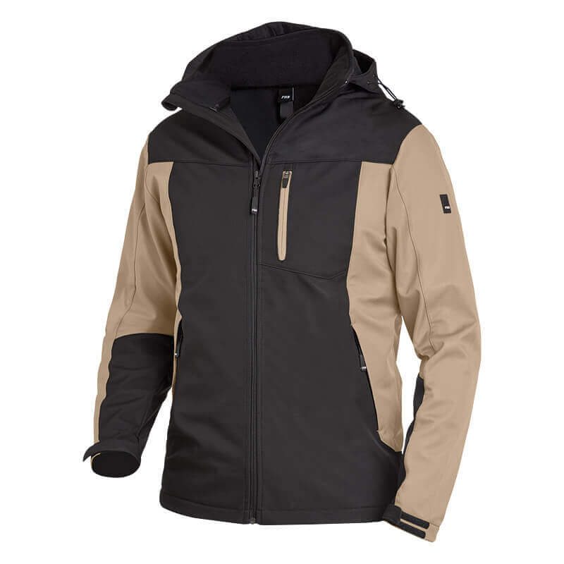 FHB Softshelljacke JANNIK beige-schwarz