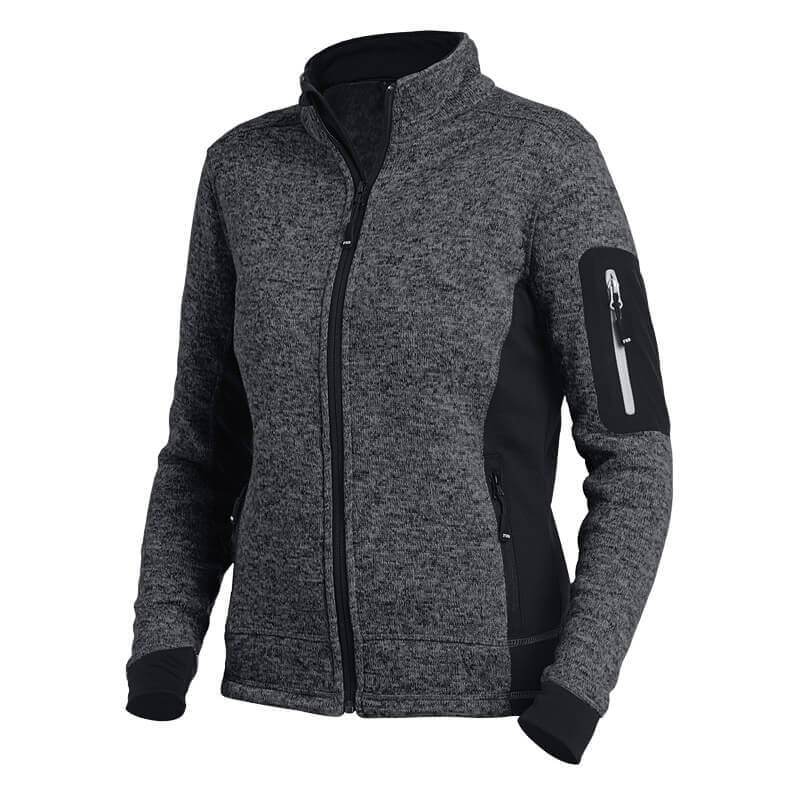 FHB Damen Strick-Fleece-Jacke MARIEKE anthrazit - schwarz