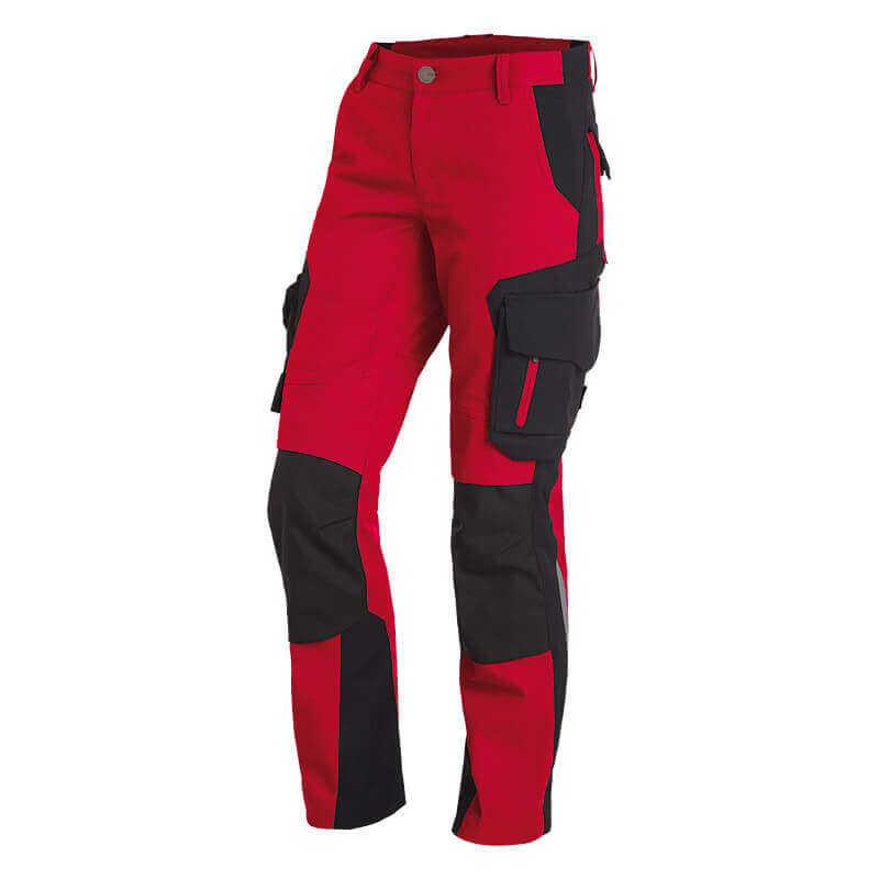 FHB Damen Arbeitshose ALMA rot-schwarz