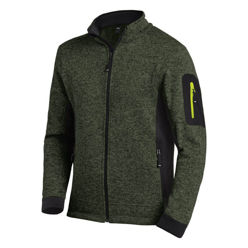 FHB Strick-Fleece-Jacke CHRISTOPH oliv -schwarz