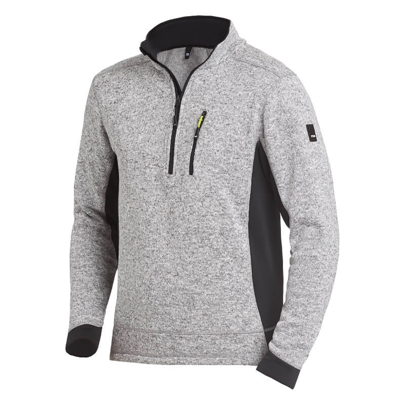 FHB Strick-Fleece-Troyer PATRICK grau-schwarz