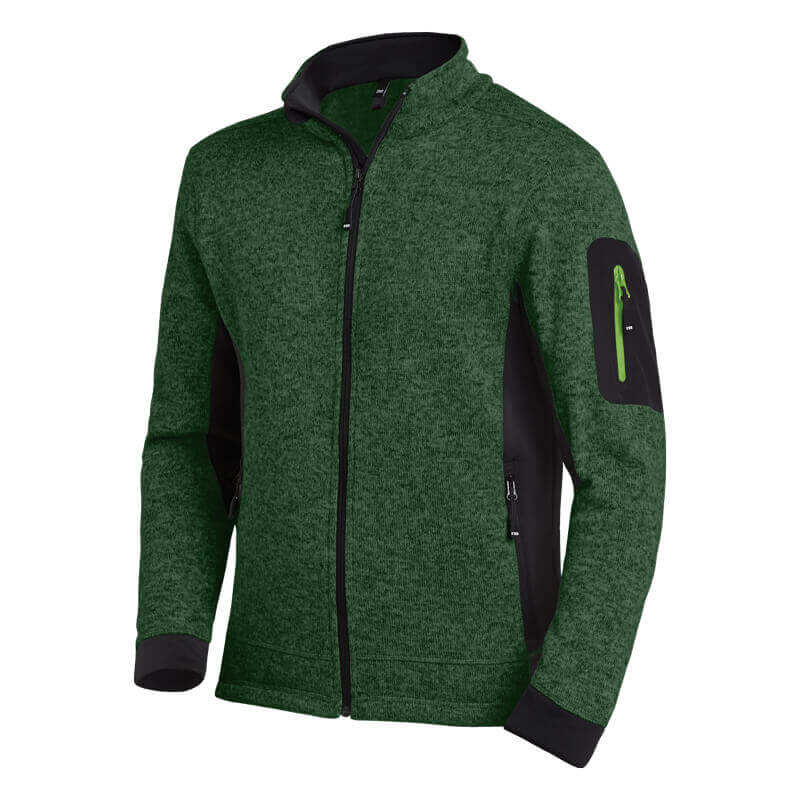 FHB Strick-Fleece-Jacke CHRISTOPH grün -schwarz