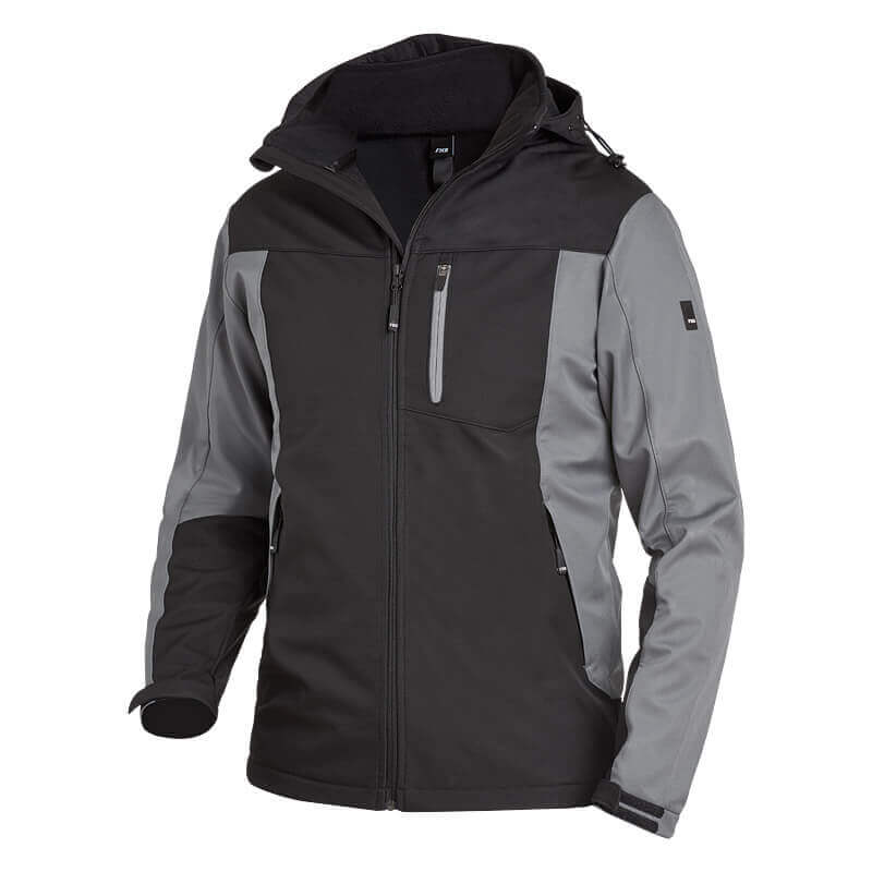 FHB Softshelljacke JANNIK grau-schwarz
