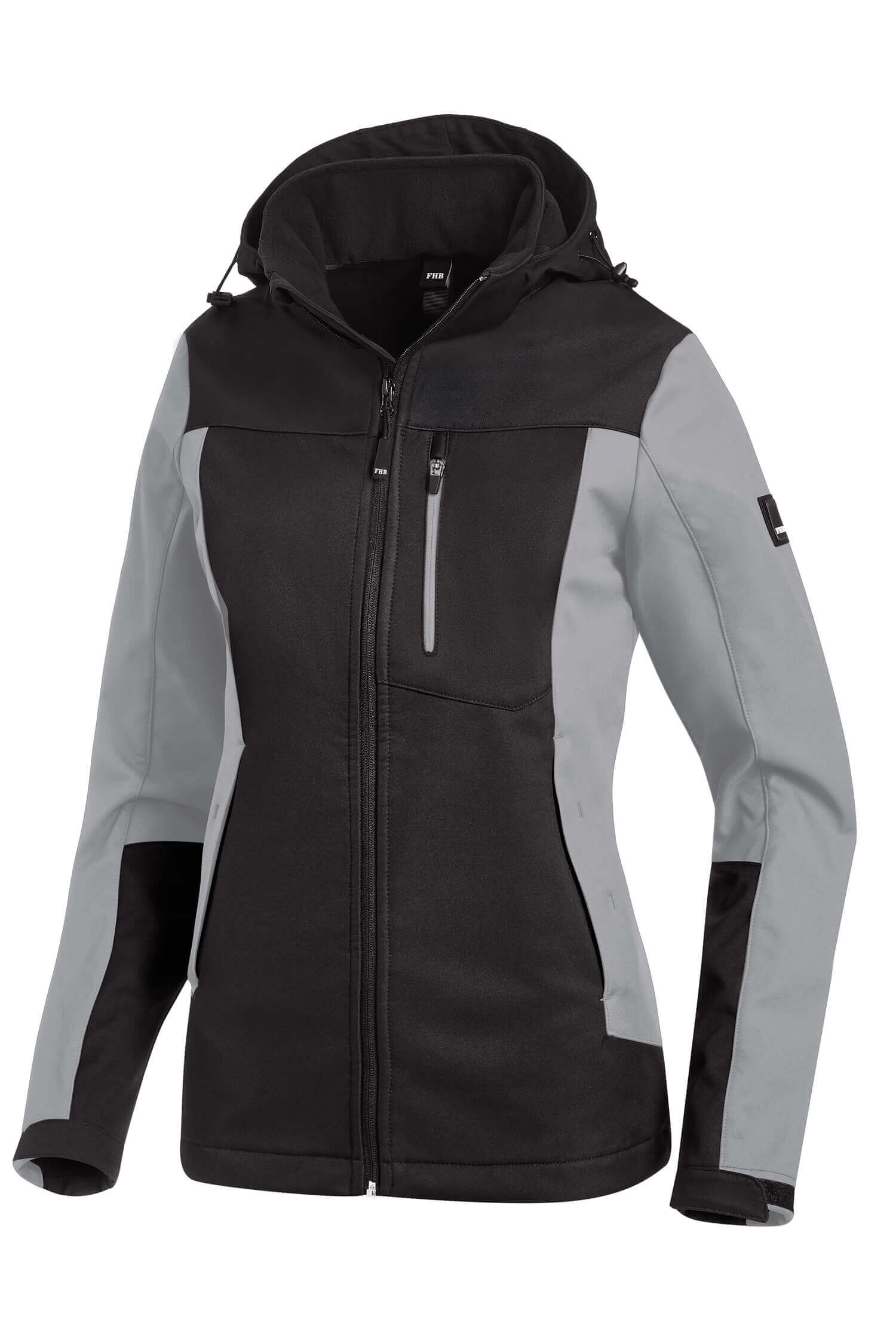 FHB Damen Softshell-Jacke JULIA grau -schwarz