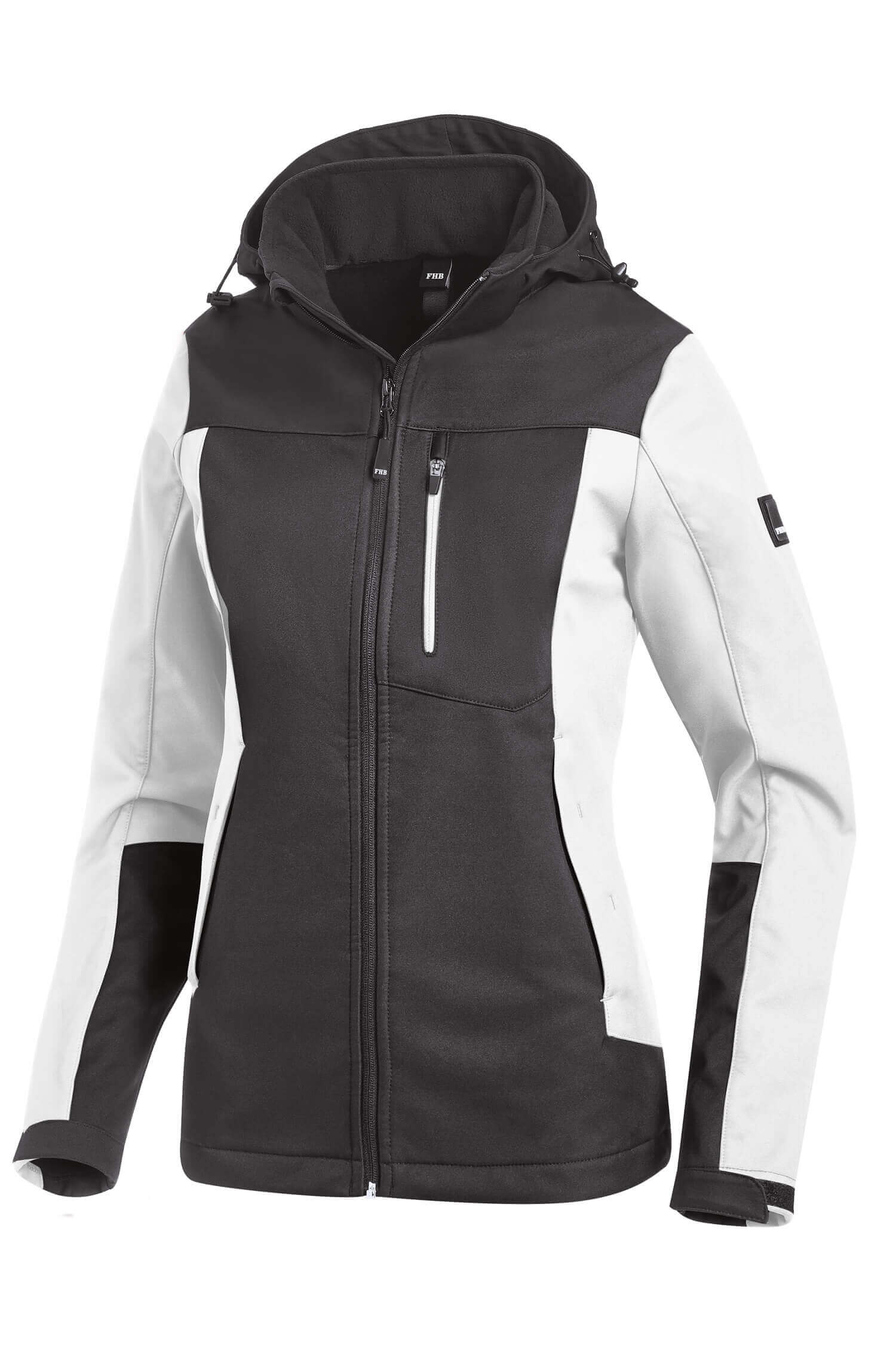 FHB Damen Softshell-Jacke JULIA weiß-anthrazit