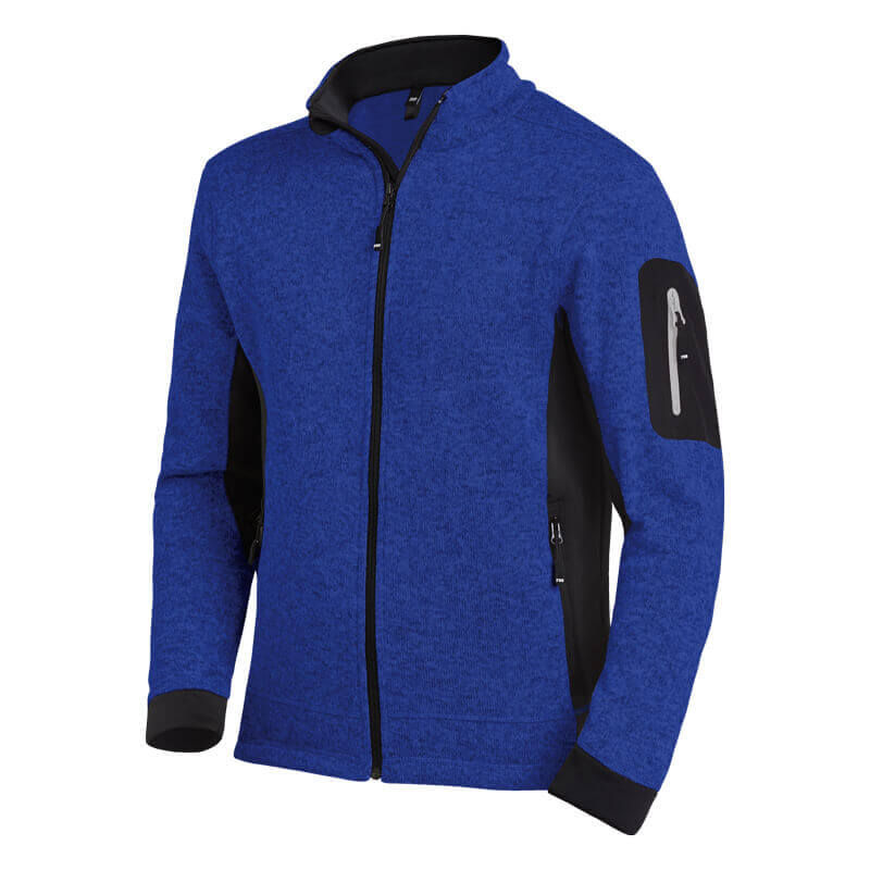 FHB Strick-Fleece-Jacke CHRISTOPH royal blau-schwarz