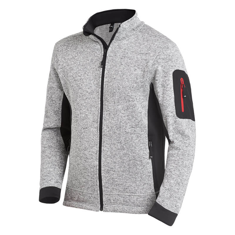 FHB Strick-Fleece-Jacke CHRISTOPH grau-schwarz