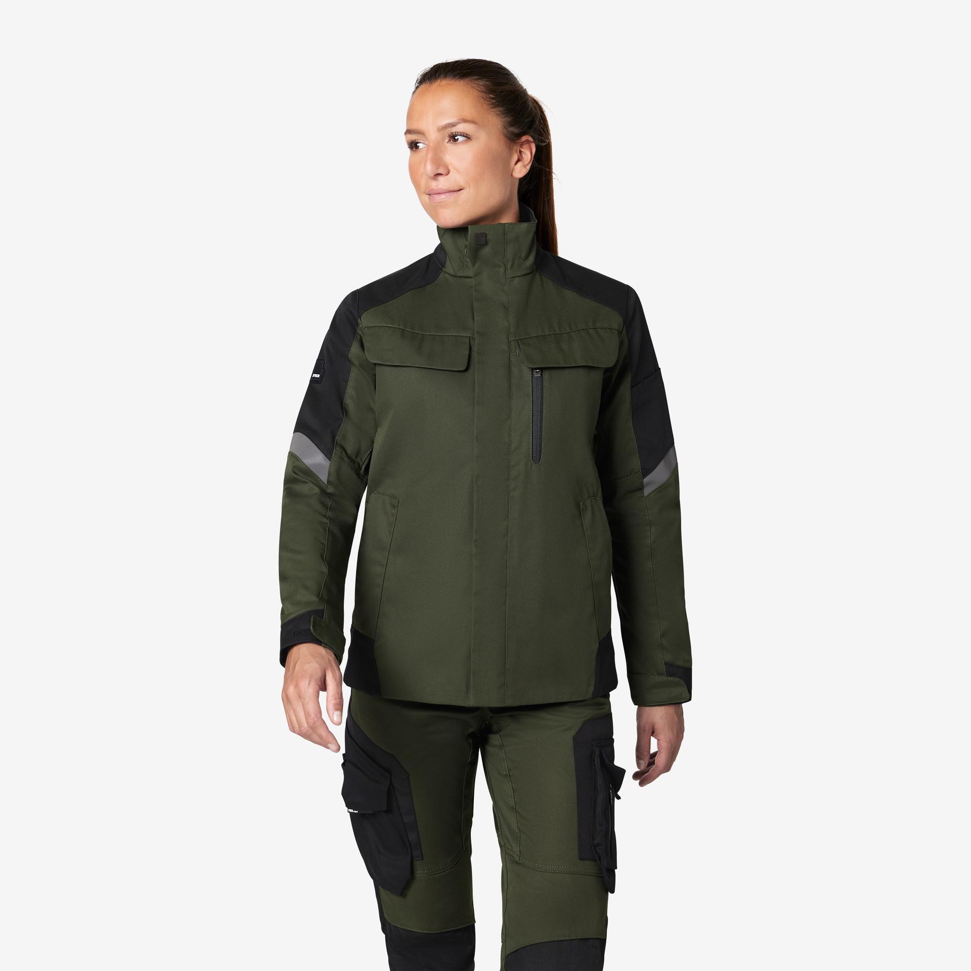 FHB Damen Arbeitsjacke ANDREA oliv-schwarz