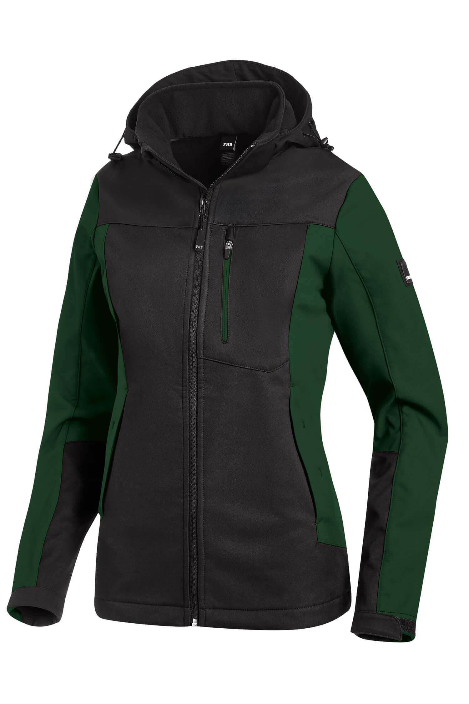 FHB Damen Softshell-Jacke JULIA grün- schwarz