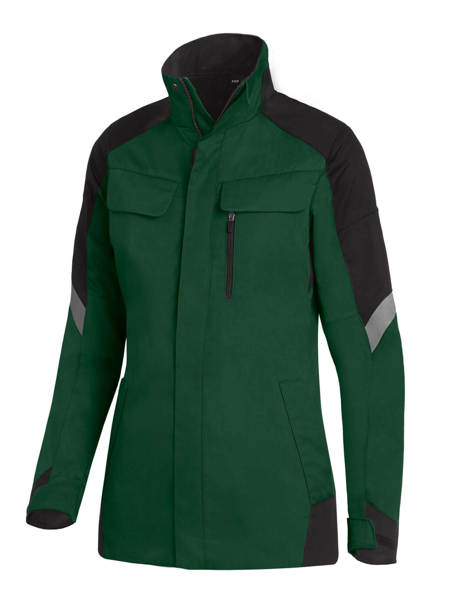 FHB Damen Arbeitsjacke ANDREA grün -schwarz