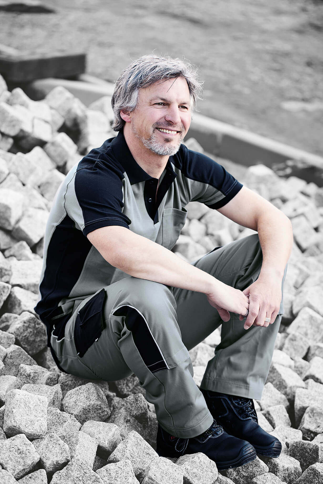 FHB Arbeitshose BRUNO grau- schwarz