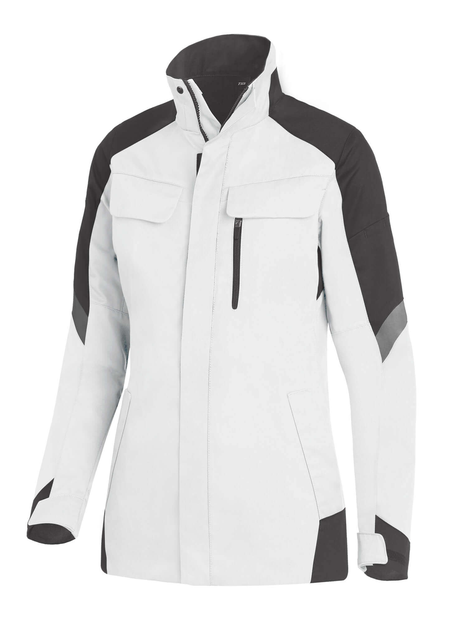 FHB Damen Arbeitsjacke ANDREA weiß-anthrazit