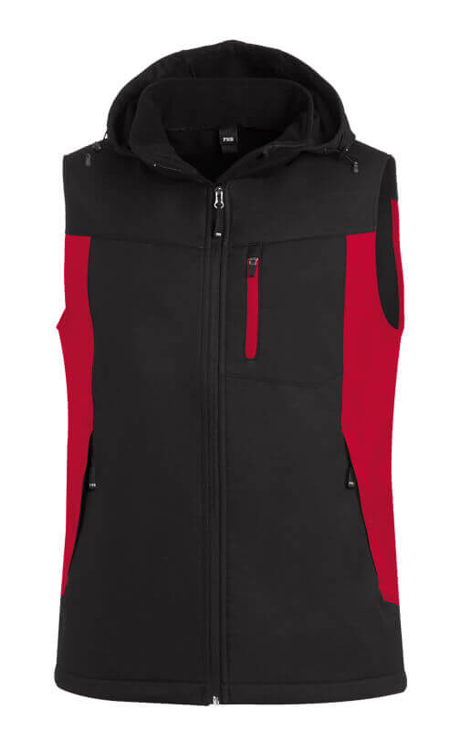 FHB Softshellweste JUSTUS rot-schwarz