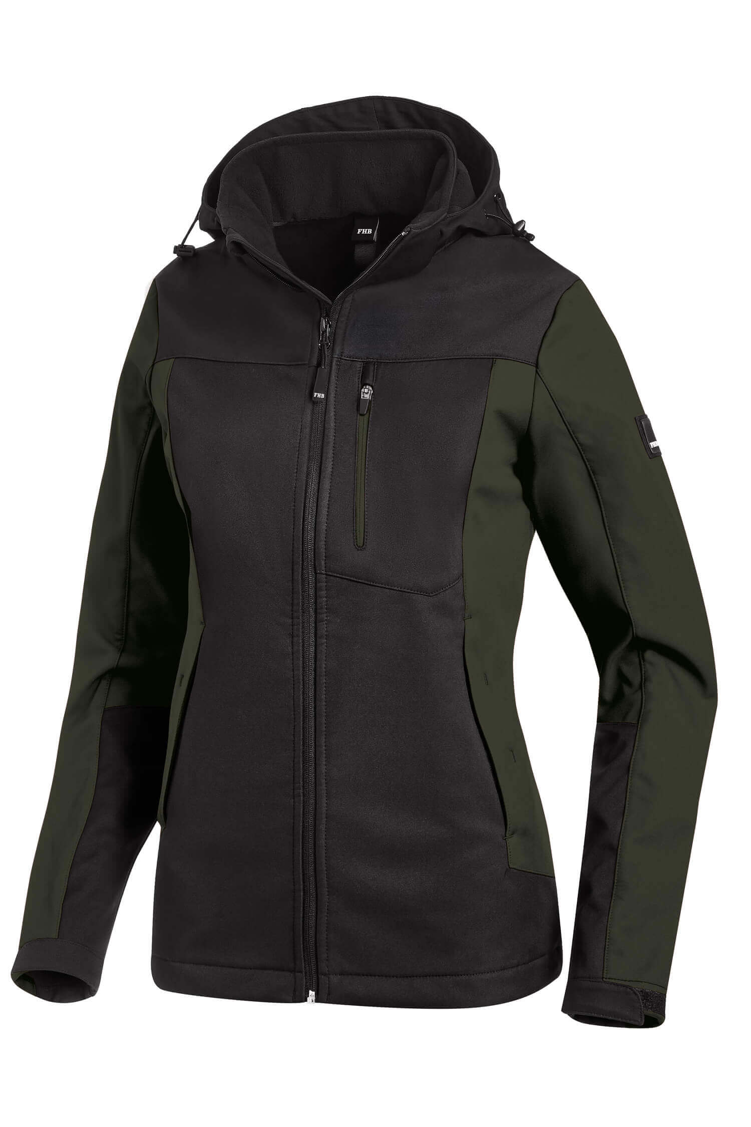 FHB Damen Softshell-Jacke JULIA oliv-schwarz