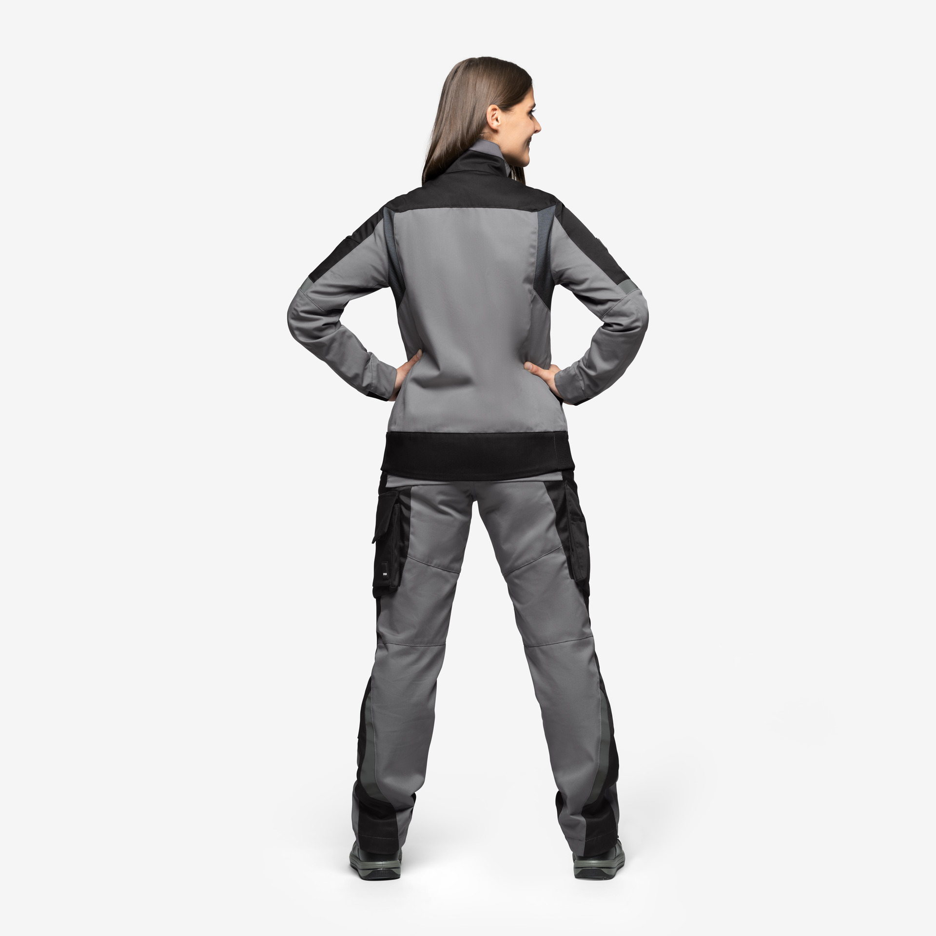 FHB Damen Arbeitsjacke ANDREA grau-schwarz