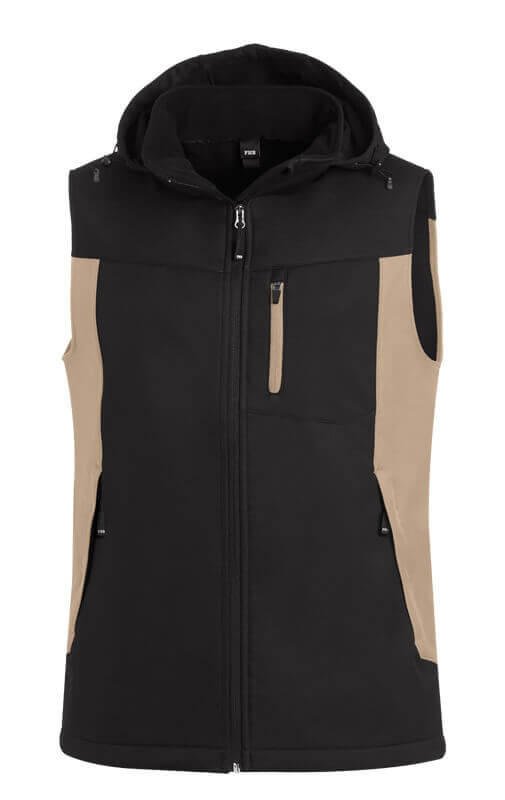 FHB Softshellweste JUSTUS beige-schwarz