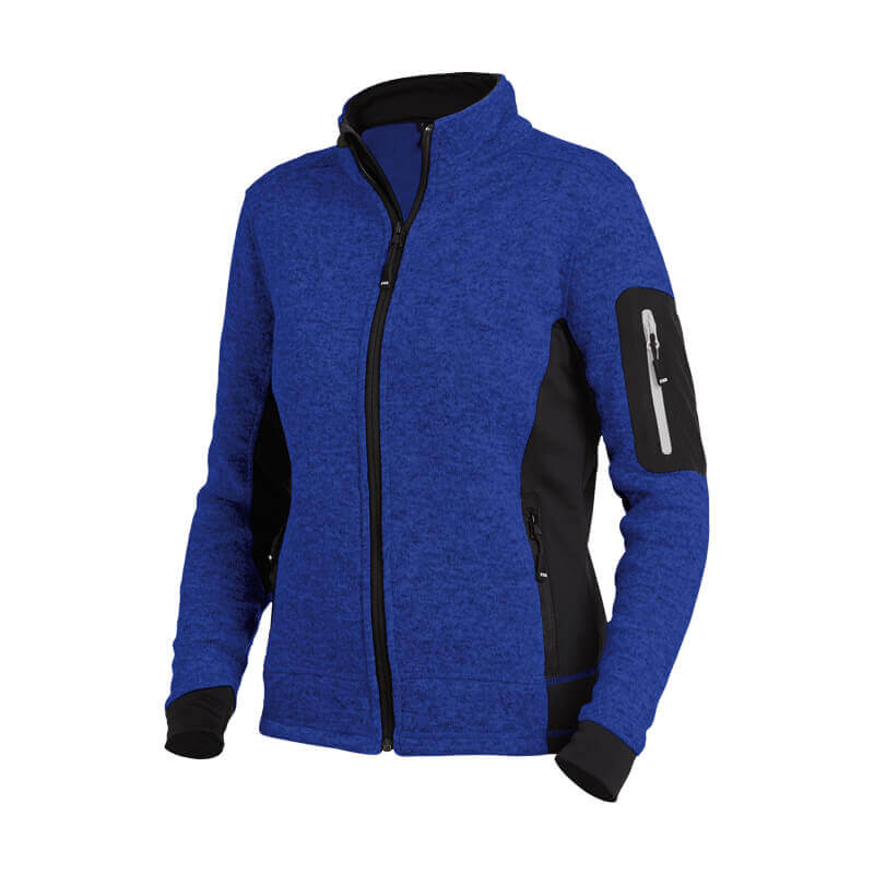 FHB Damen Strick-Fleece-Jacke MARIEKE royalblau- schwarz