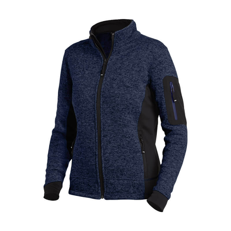 FHB Damen Strick-Fleece-Jacke MARIEKE marine - schwarz