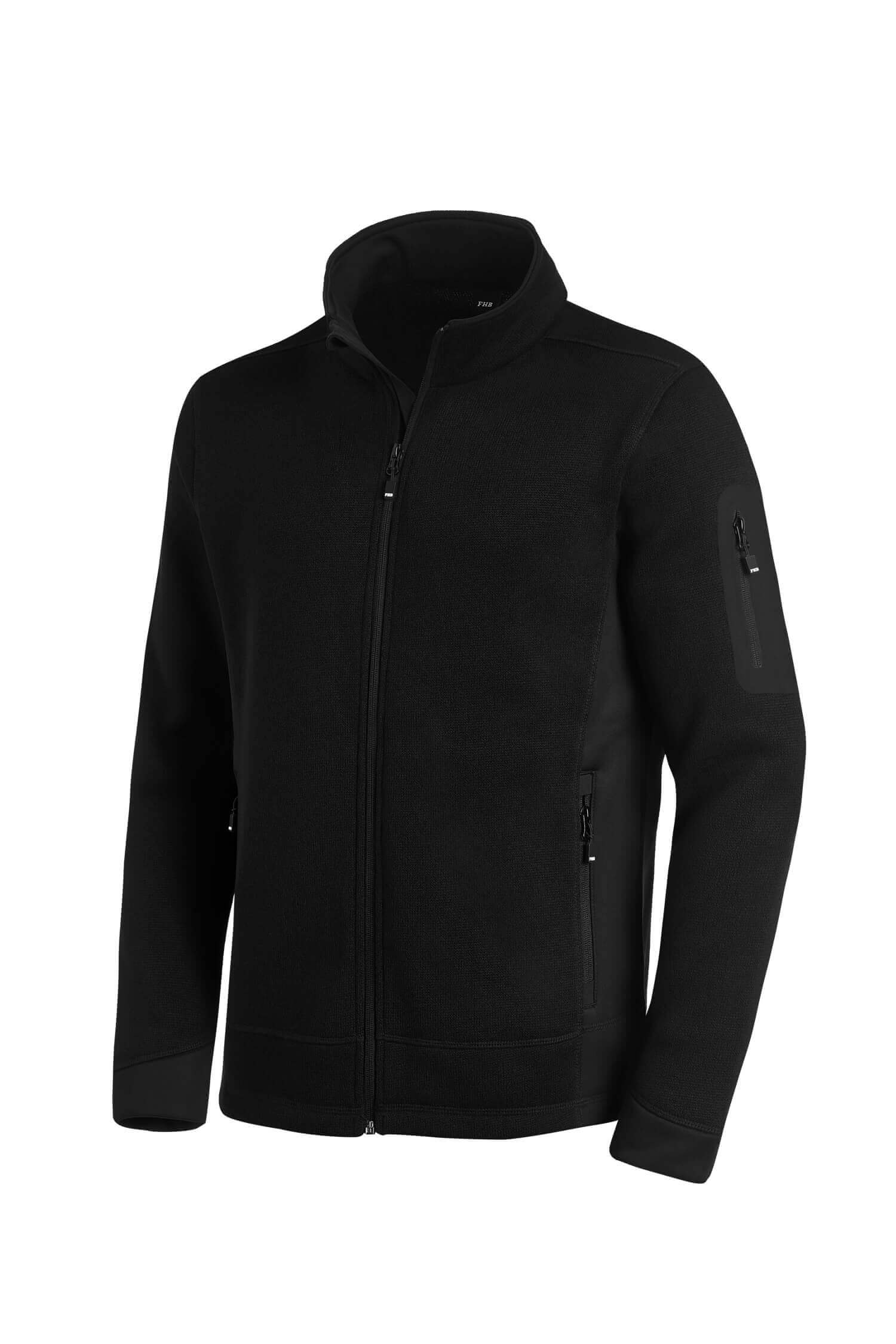 FHB Strick-Fleece-Jacke CHRISTOPH schwarz
