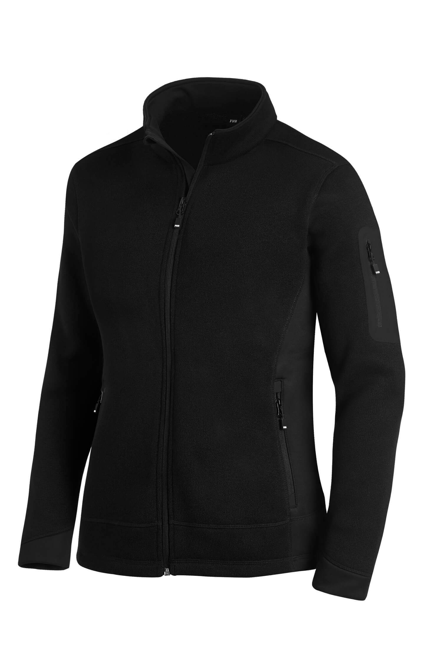 FHB Damen Strick-Fleece-Jacke MARIEKE schwarz
